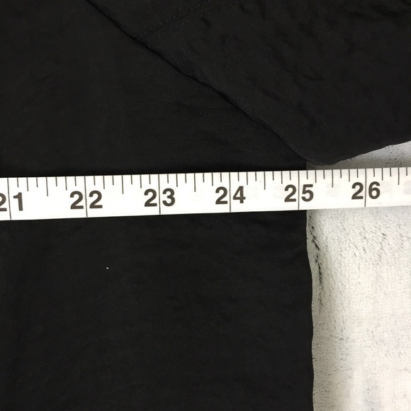 Cross Front Top Womens 22 Snaps Angled Zipper Black Poly Lightweight Pockets - Picture 11 of 13